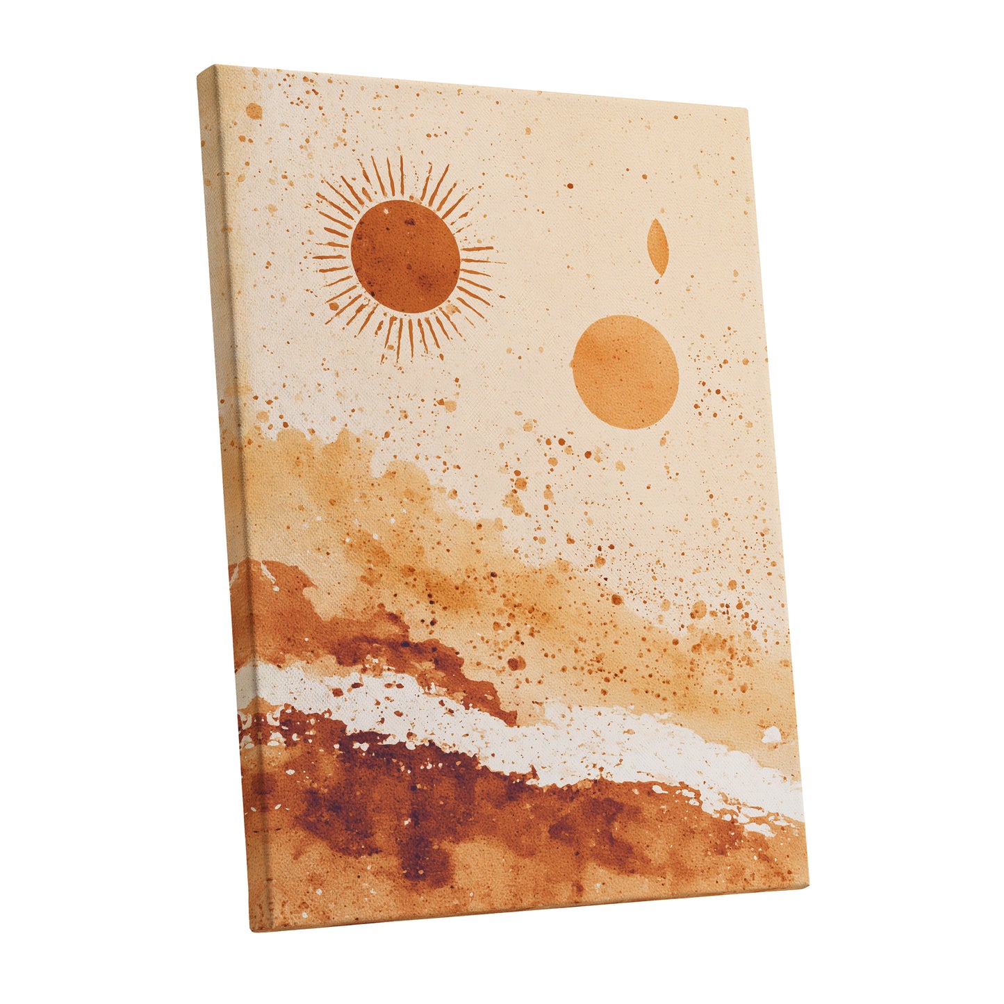 Burnt Orange Boho Sun Abstract Landscape Art