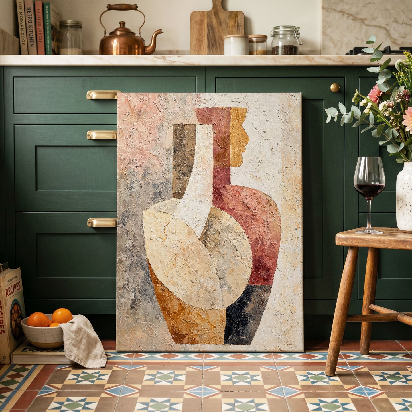 Earthen Figure Study – canvas wall art in a styled interior, gallery view 2