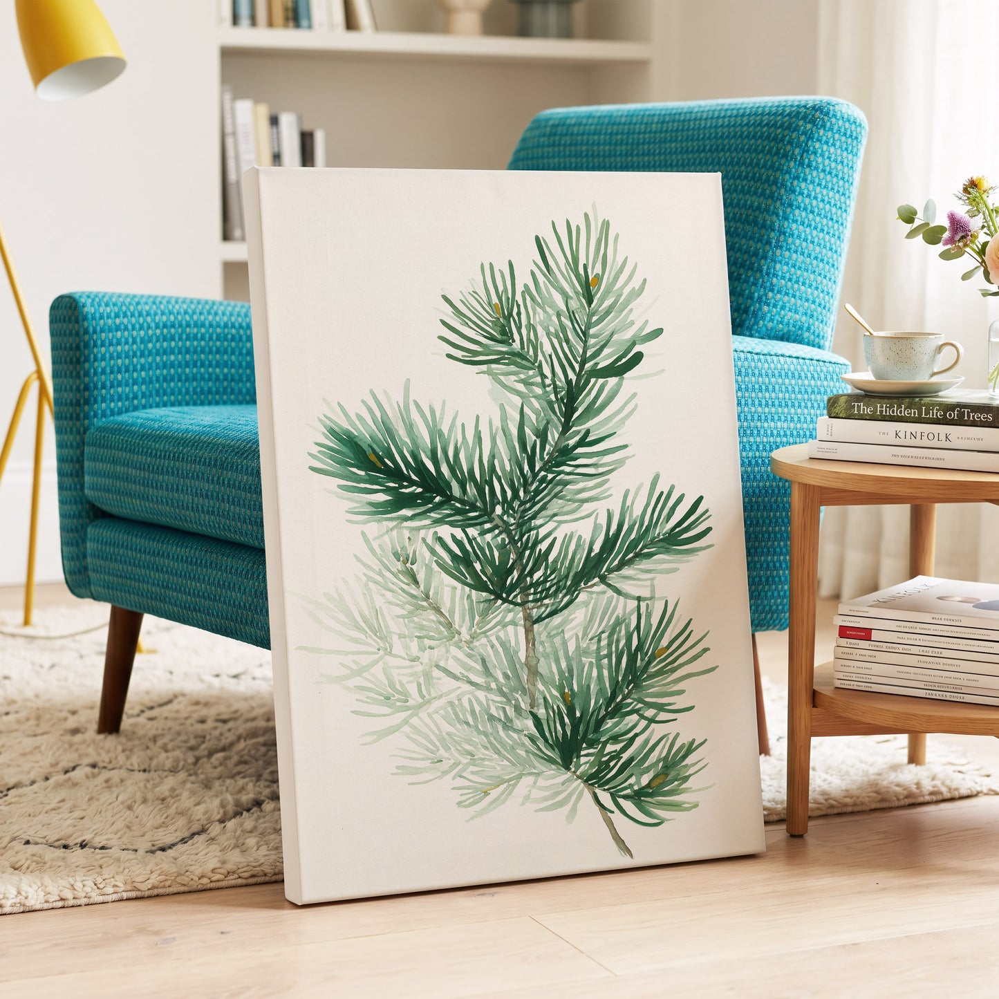 Evergreen Whispers – canvas wall art in a styled interior, gallery view 2