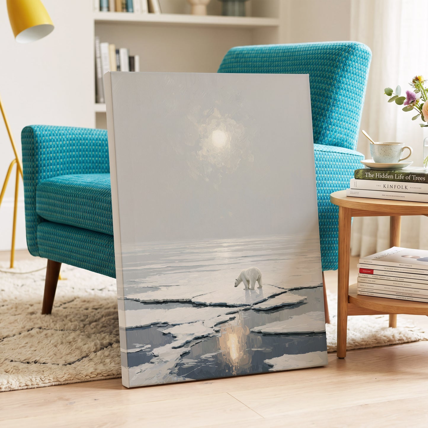 Solitary Arctic Light – canvas wall art in a styled interior, gallery view 2