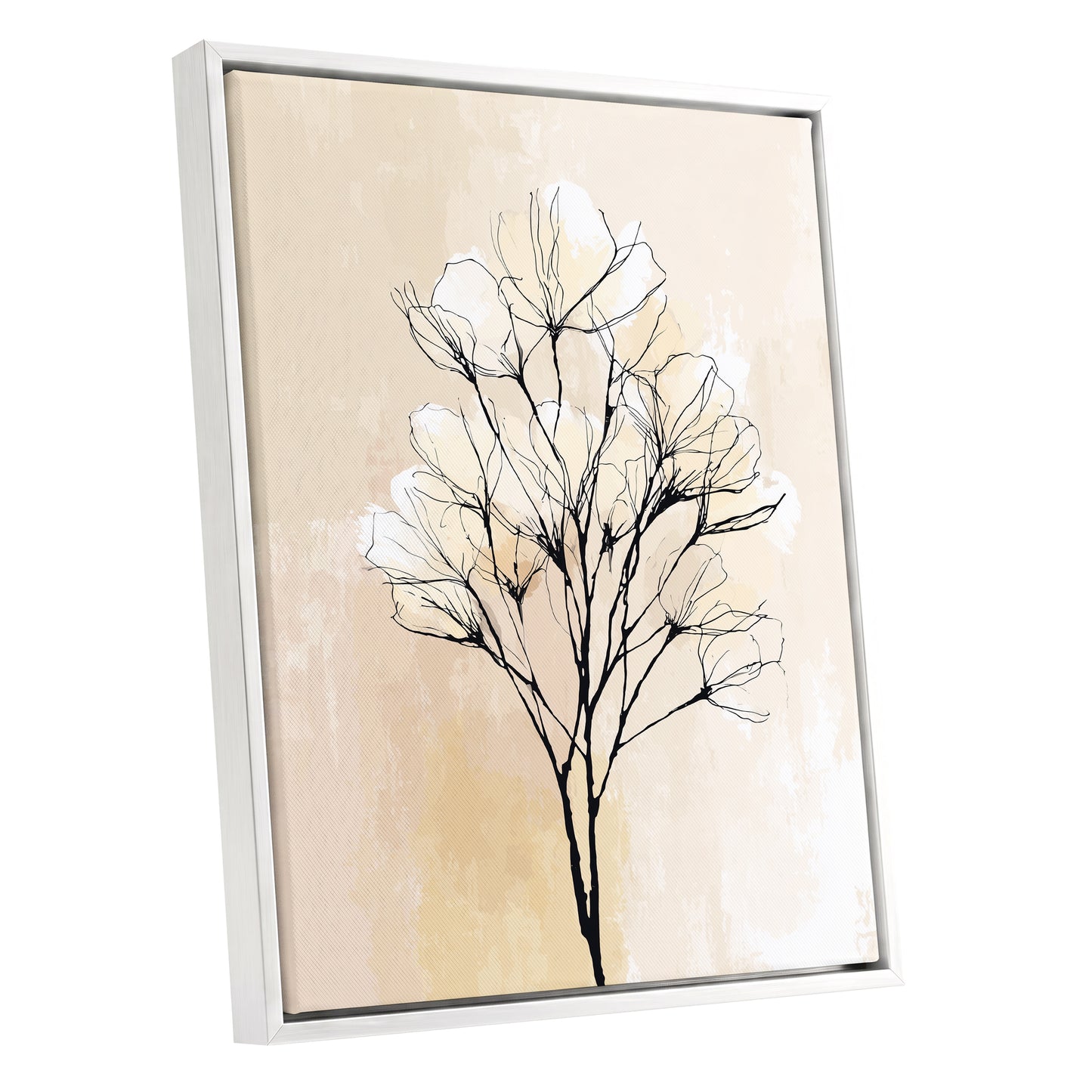 Neutral Cream Botanical Line Art Wall Art