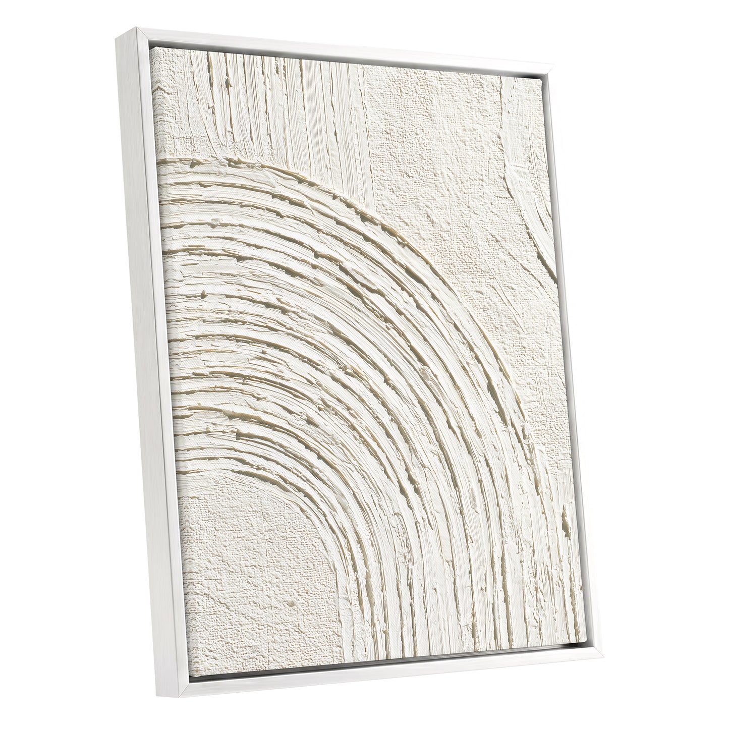 Ivory Beige Textured Single Arch Abstract Art