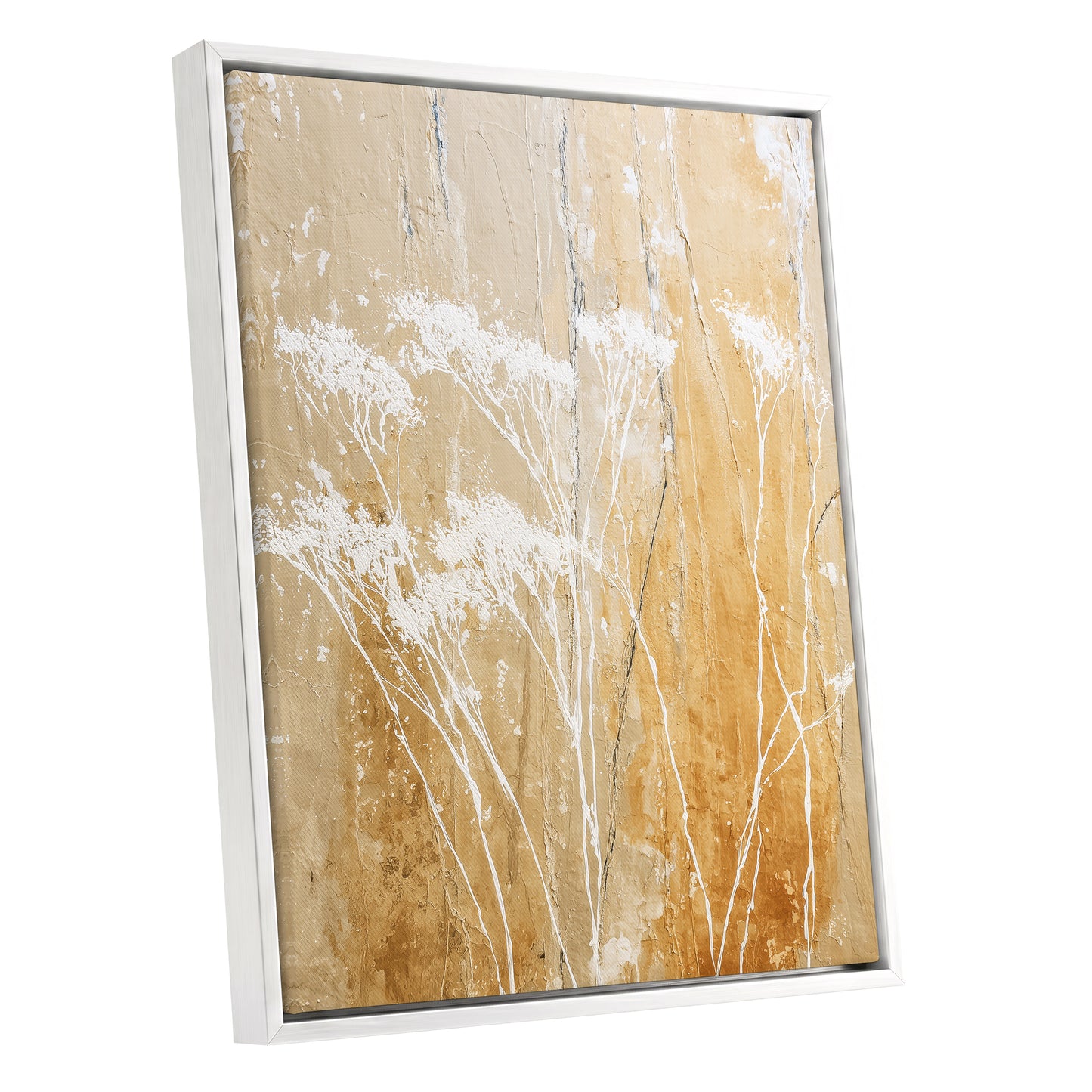 Warm Ochre Botanical Abstract Wall Art