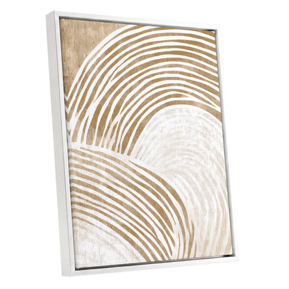 Warm Beige Abstract Curved Lines Wall Art
