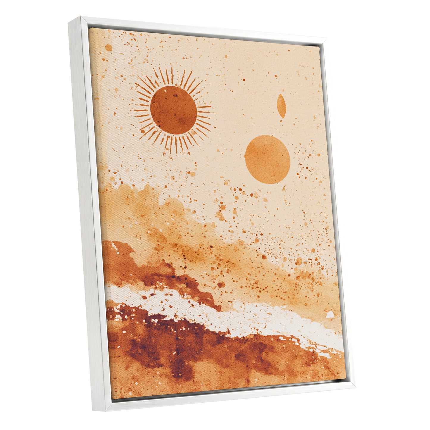 Burnt Orange Boho Sun Abstract Landscape Art
