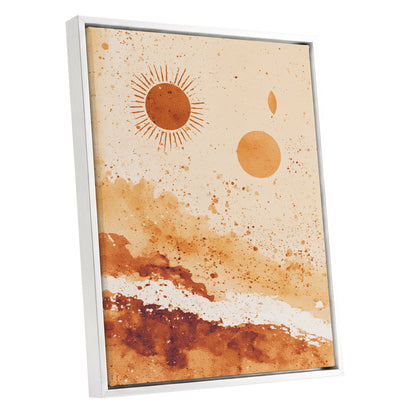 Burnt Orange Boho Sun Abstract Landscape Art