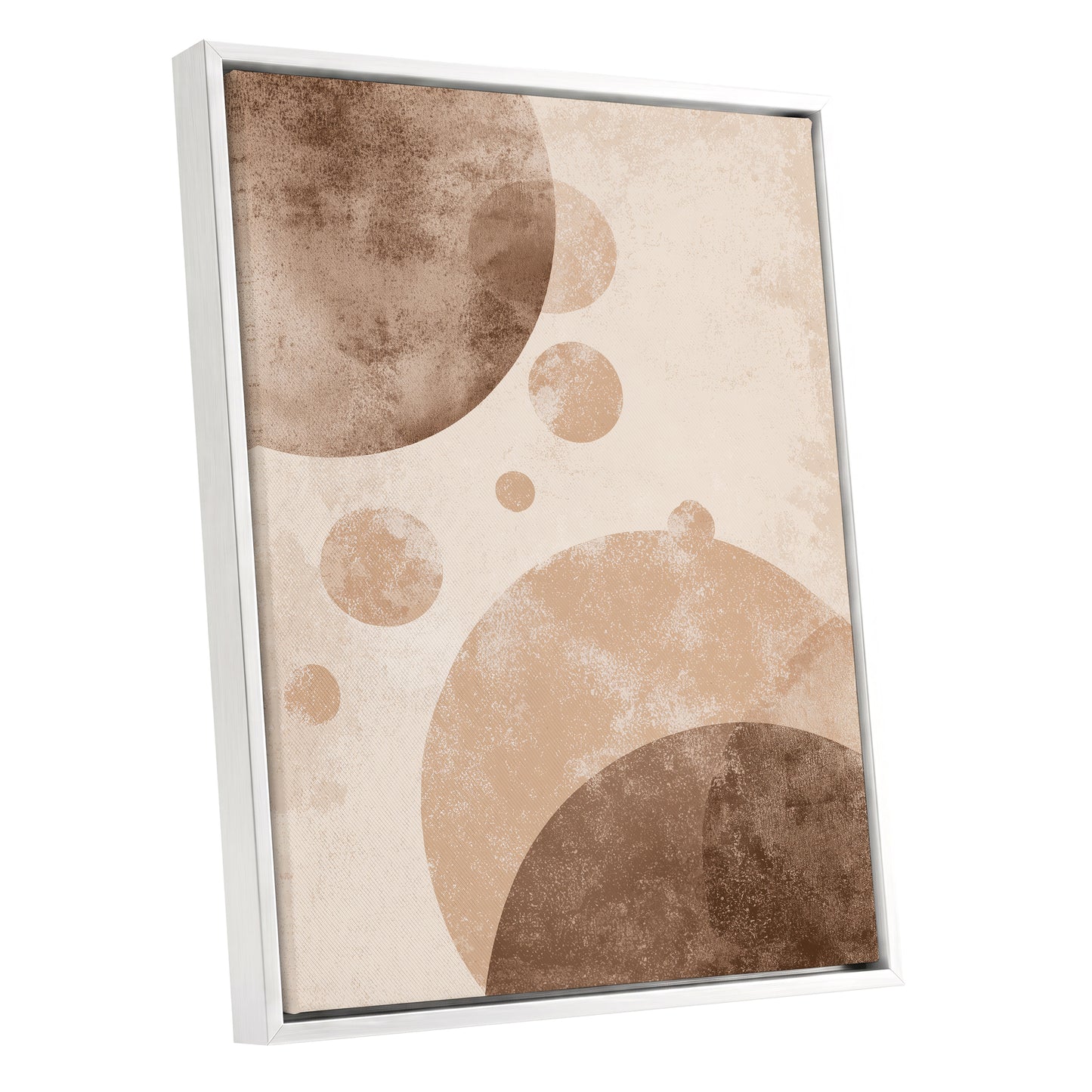 Neutral Brown Geometric Circles Abstract Wall Art