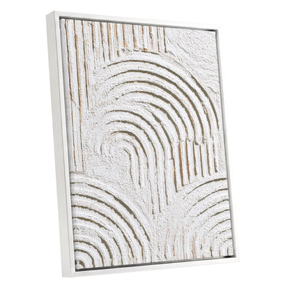Ivory Beige Textured Rainbow Arch Abstract Art