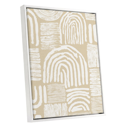 Neutral Beige Abstract Rainbow Wall Art