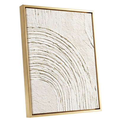 Ivory Beige Textured Single Arch Abstract Art