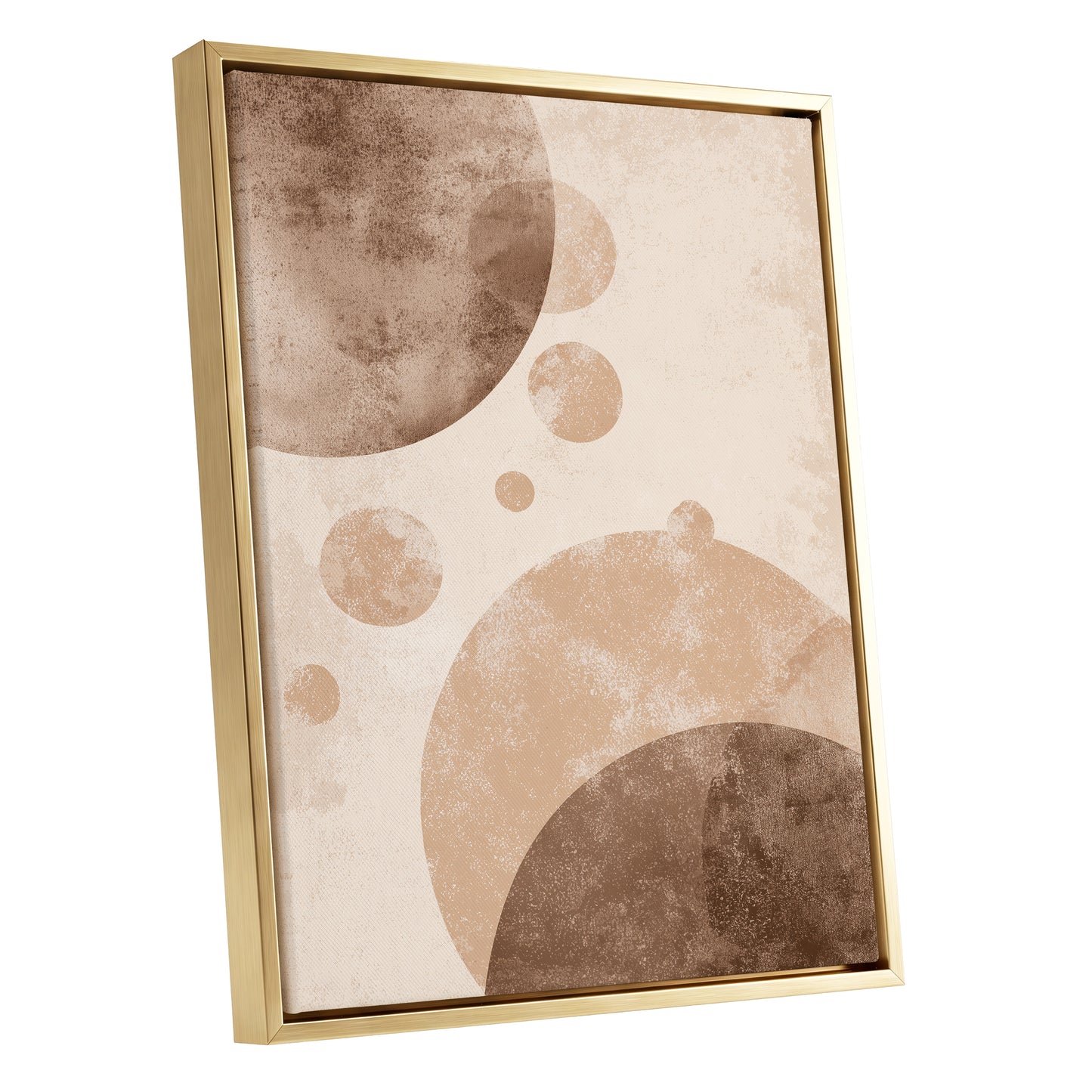 Neutral Brown Geometric Circles Abstract Wall Art