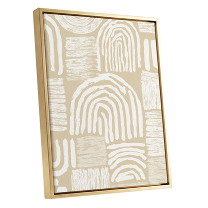 Neutral Beige Abstract Rainbow Wall Art