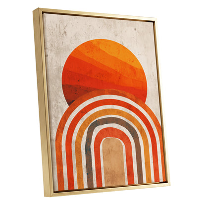 Retro Orange Sunset Rainbow Arch Abstract Art