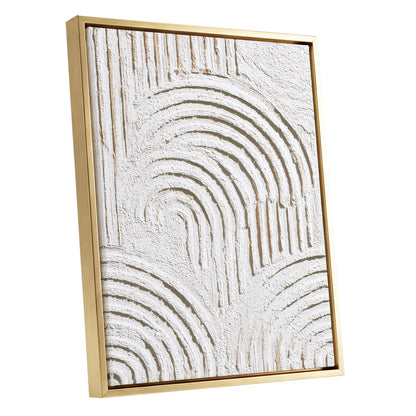 Ivory Beige Textured Rainbow Arch Abstract Art
