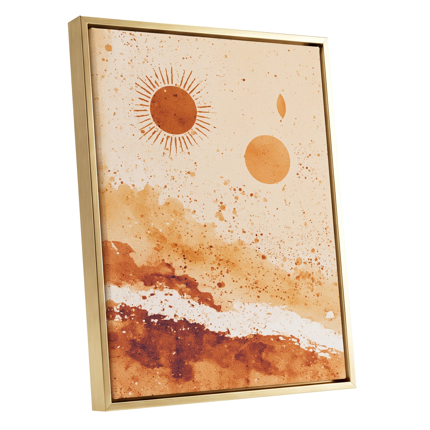 Burnt Orange Boho Sun Abstract Landscape Art
