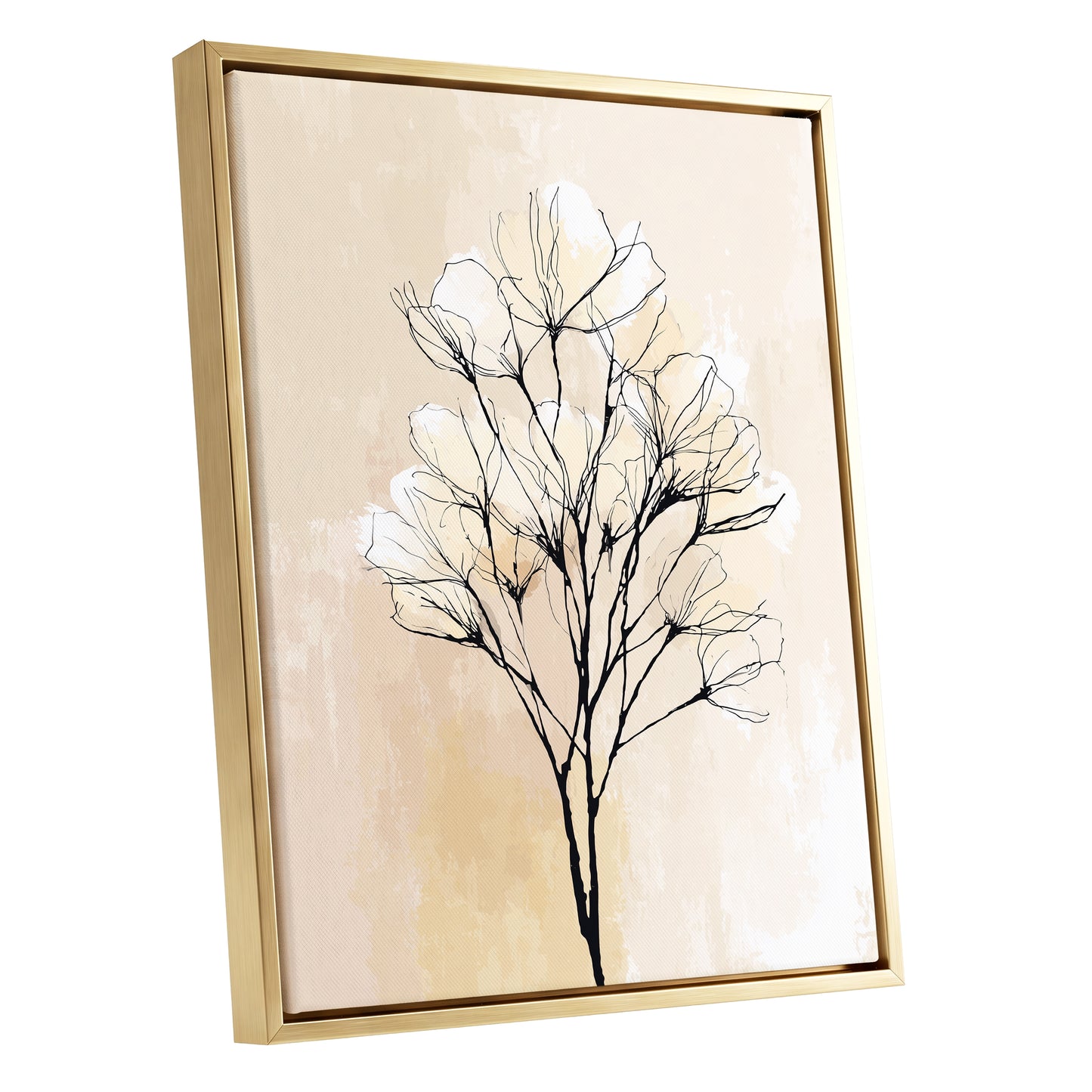 Neutral Cream Botanical Line Art Wall Art
