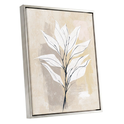 Ivory Beige Minimal Botanical Leaf Wall Art