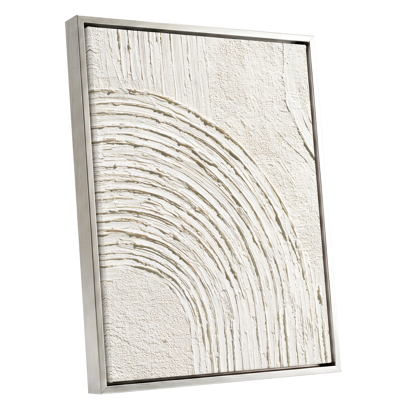 Ivory Beige Textured Single Arch Abstract Art