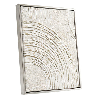 Ivory Beige Textured Single Arch Abstract Art