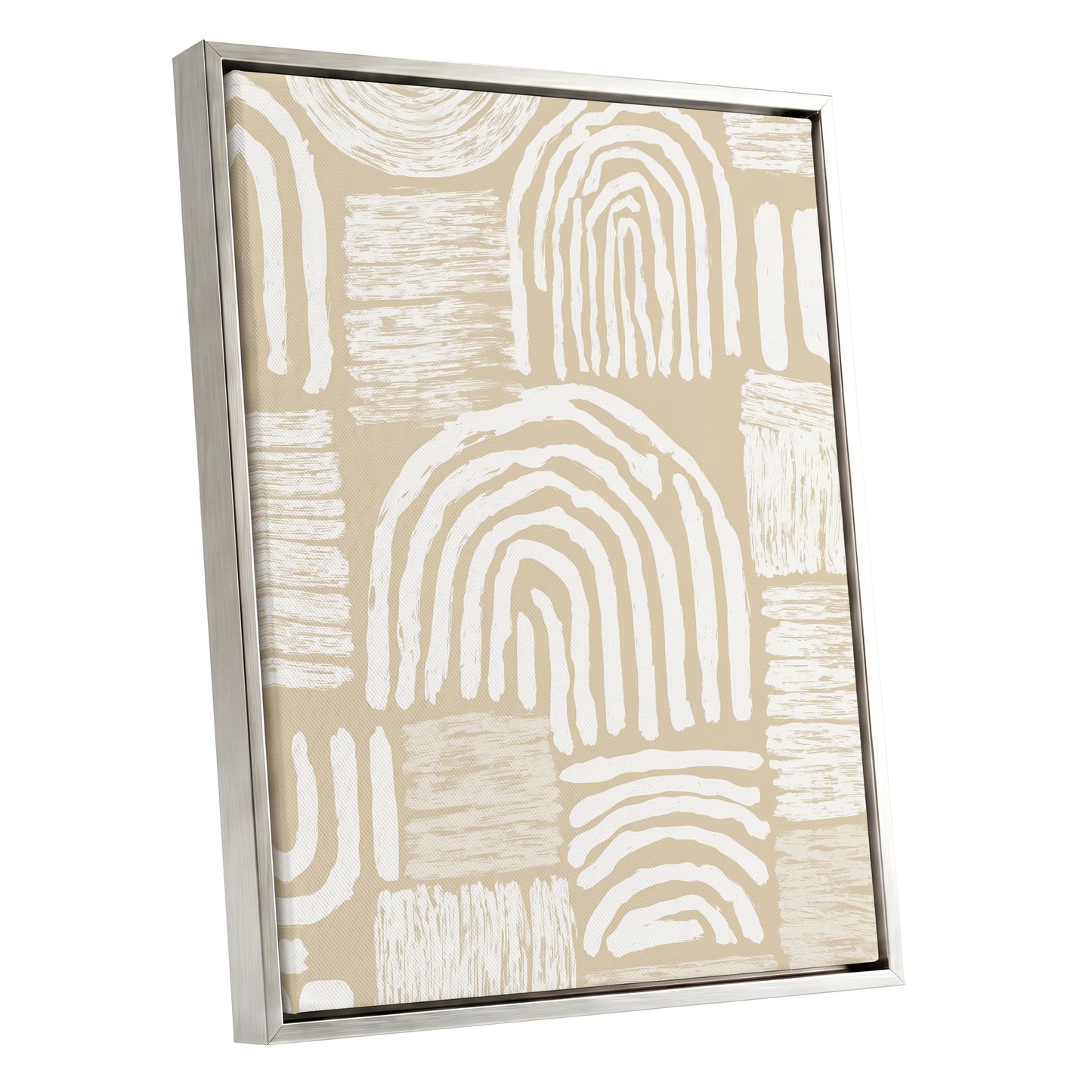 Neutral Beige Abstract Rainbow Wall Art