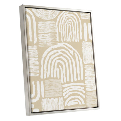 Neutral Beige Abstract Rainbow Wall Art