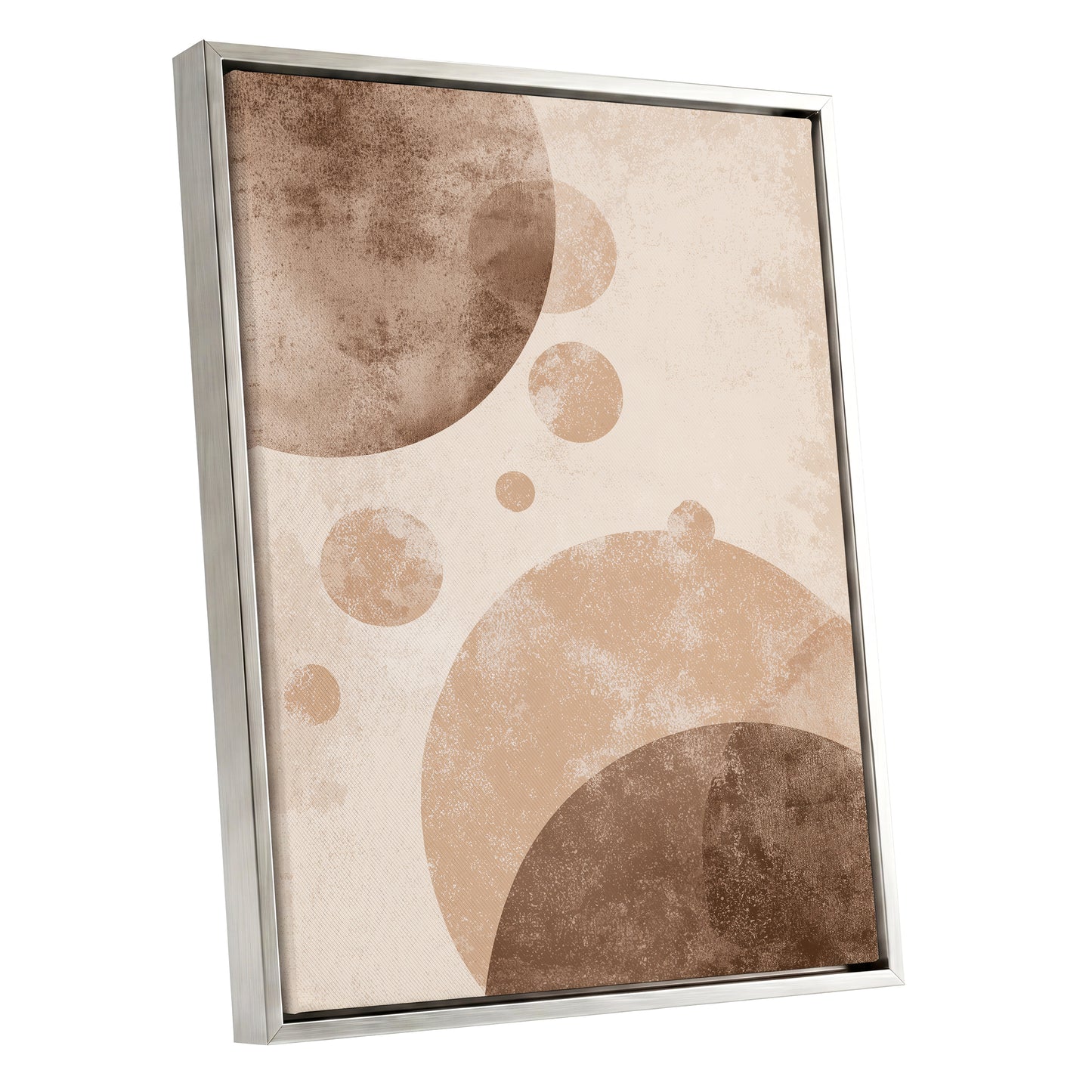 Neutral Brown Geometric Circles Abstract Wall Art
