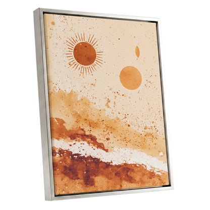Burnt Orange Boho Sun Abstract Landscape Art