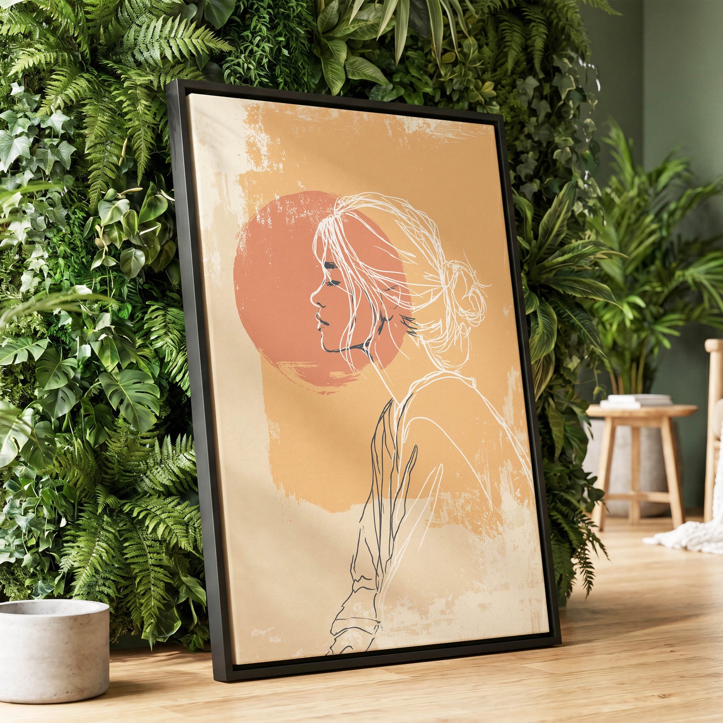 Sunlit Profile Line Art