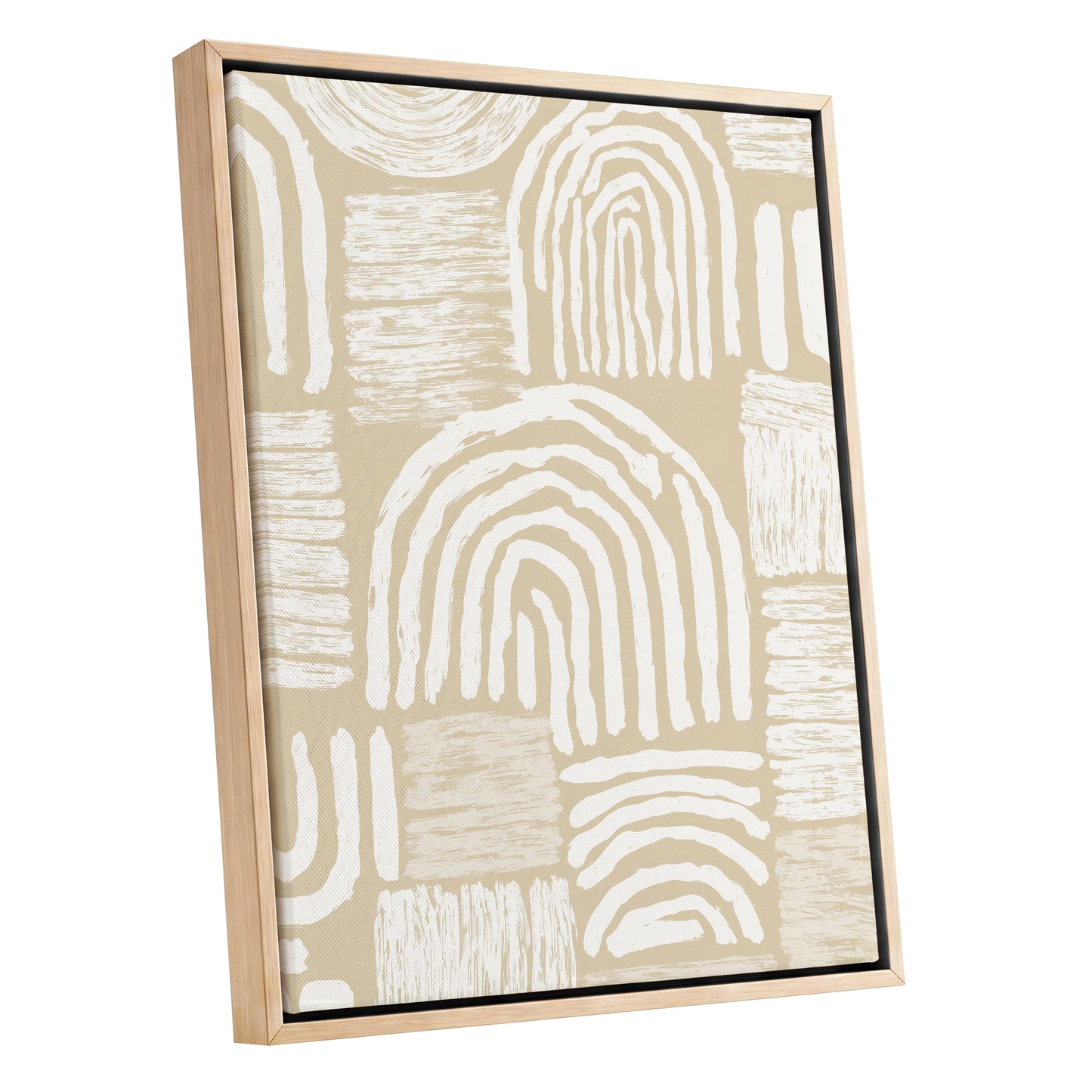 Neutral Beige Abstract Rainbow Wall Art