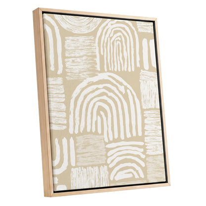 Neutral Beige Abstract Rainbow Wall Art
