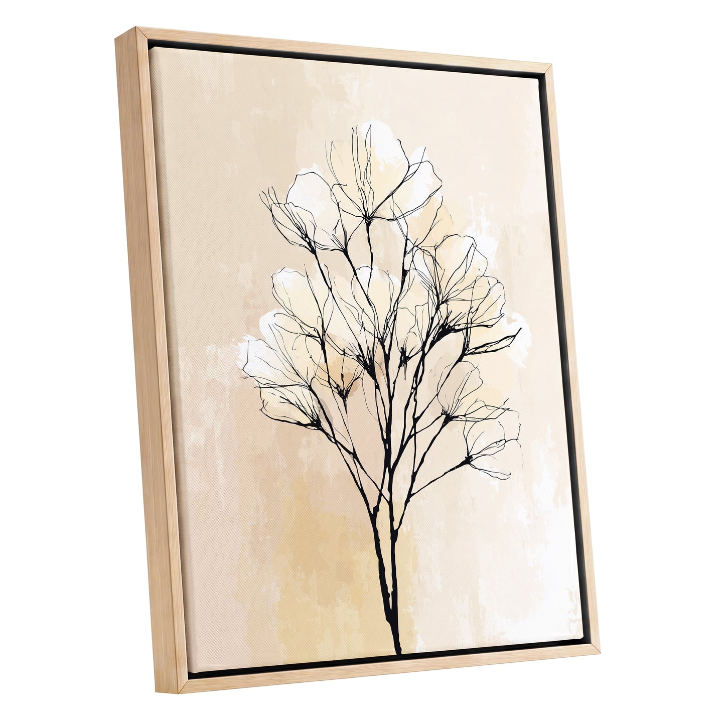 Neutral Cream Botanical Line Art Wall Art
