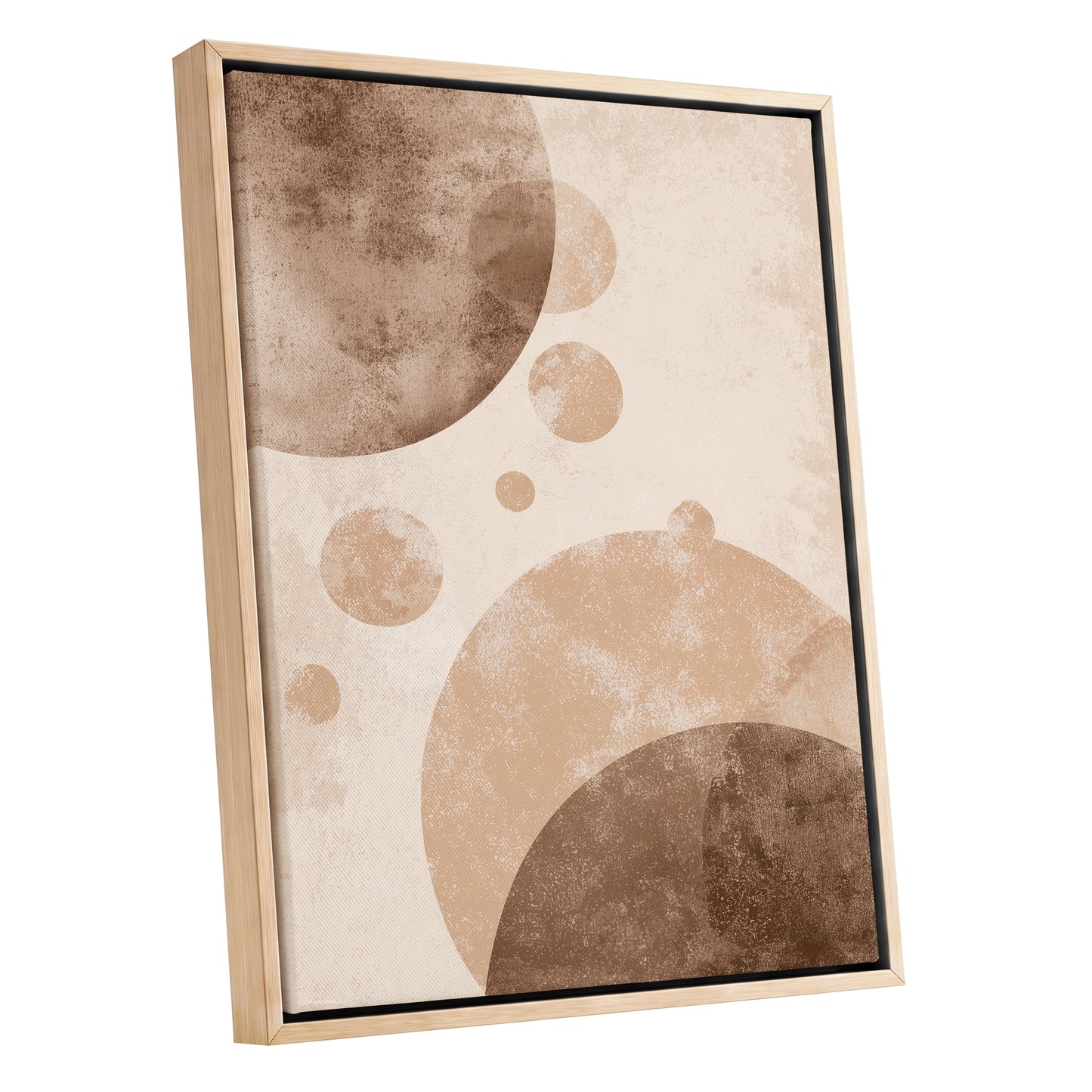 Neutral Brown Geometric Circles Abstract Wall Art