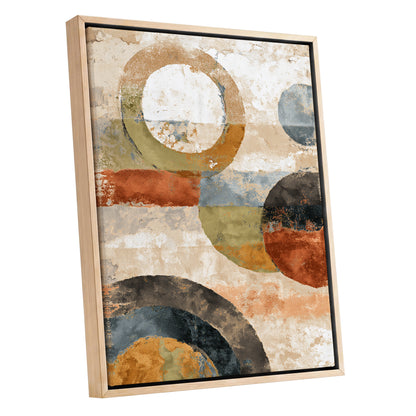 Rust Olive Blue Geometric Circle Abstract Art