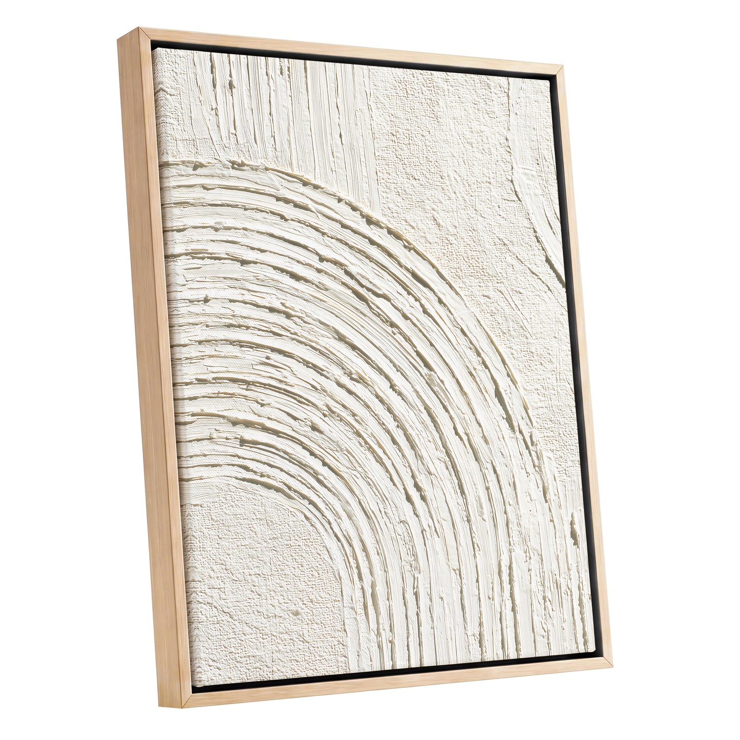 Ivory Beige Textured Single Arch Abstract Art