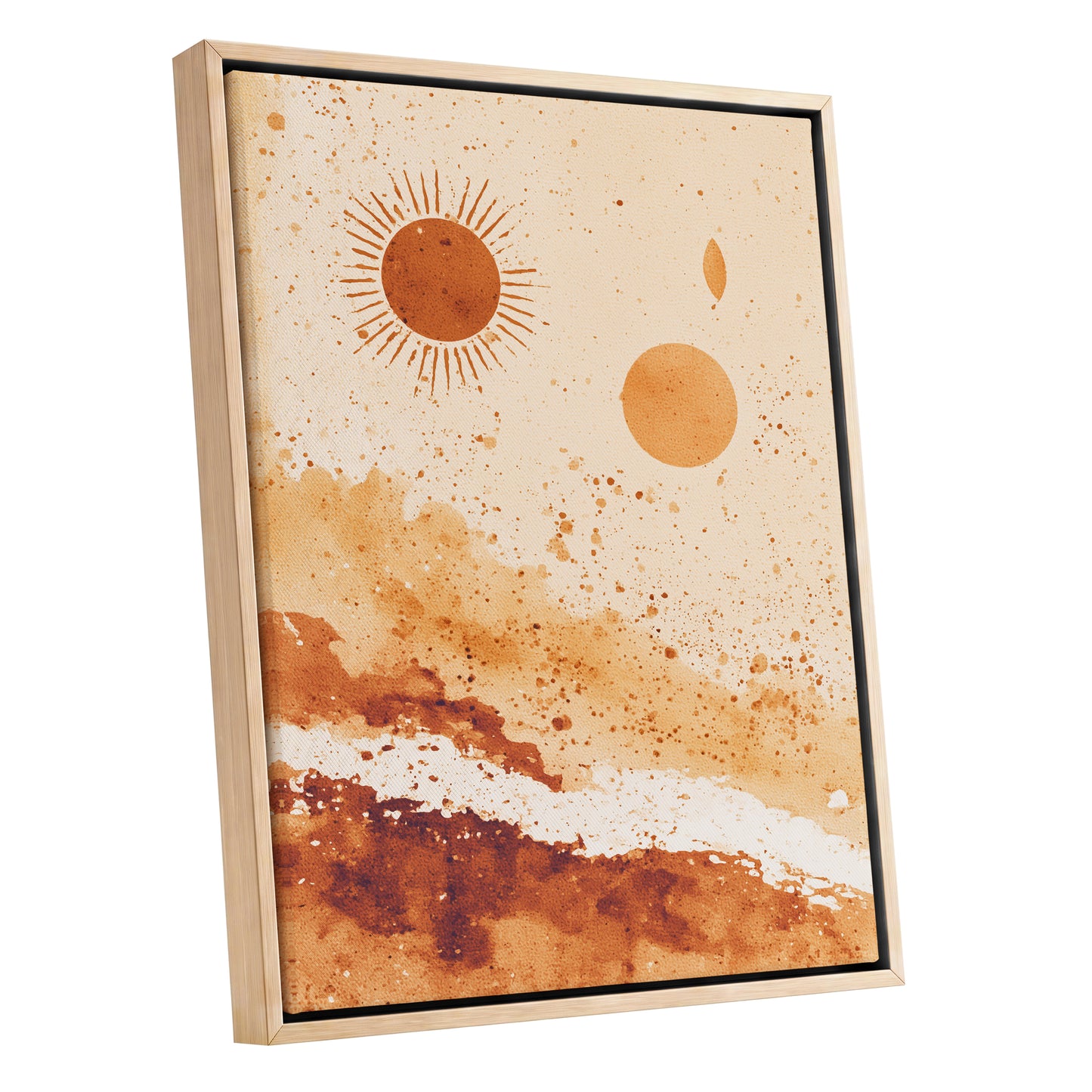 Burnt Orange Boho Sun Abstract Landscape Art