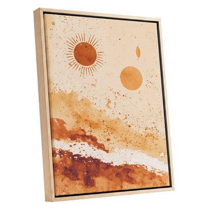 Burnt Orange Boho Sun Abstract Landscape Art