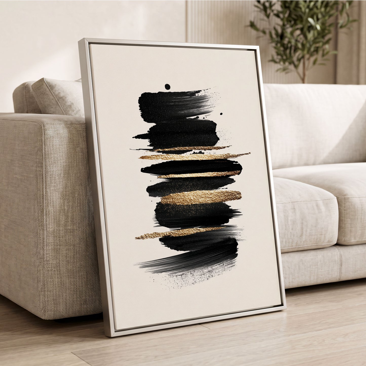 Black Gold Brushstrokes