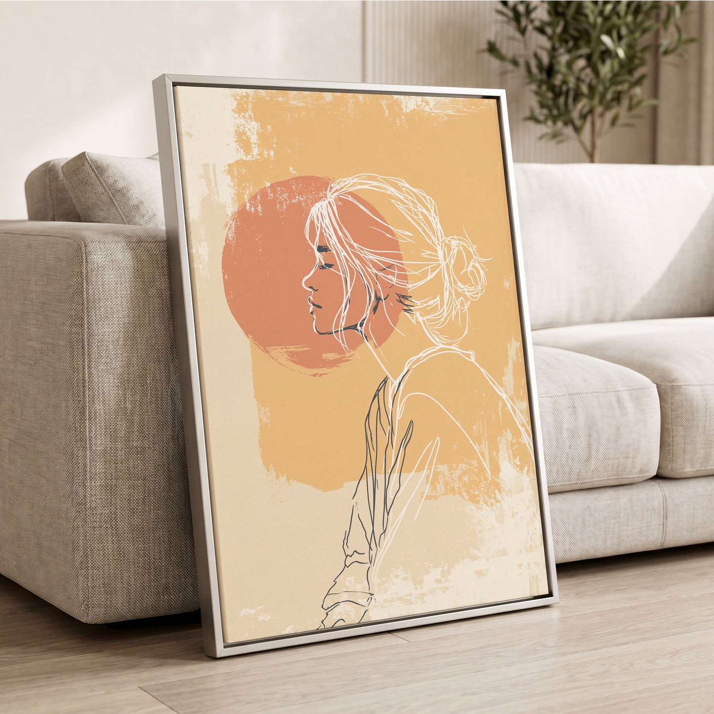 Sunlit Profile Line Art