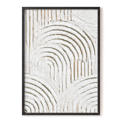 Ivory Beige Textured Rainbow Arch Abstract Art