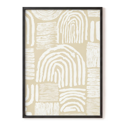 Neutral Beige Abstract Rainbow Wall Art