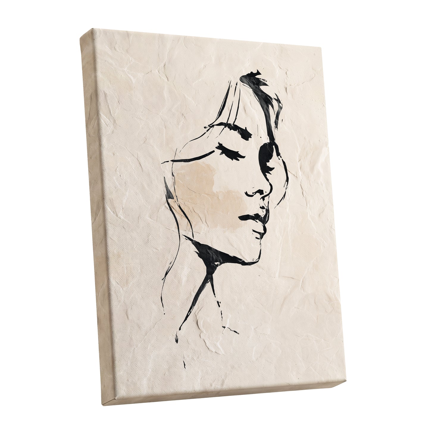 Black Ivory Minimal Abstract Man Face Line Art