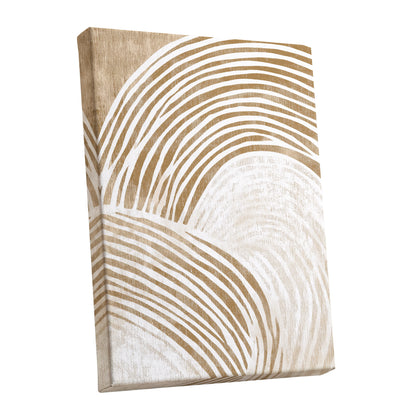 Warm Beige Abstract Curved Lines Wall Art