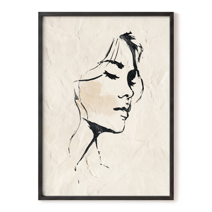 Black Ivory Minimal Abstract Man Face Line Art