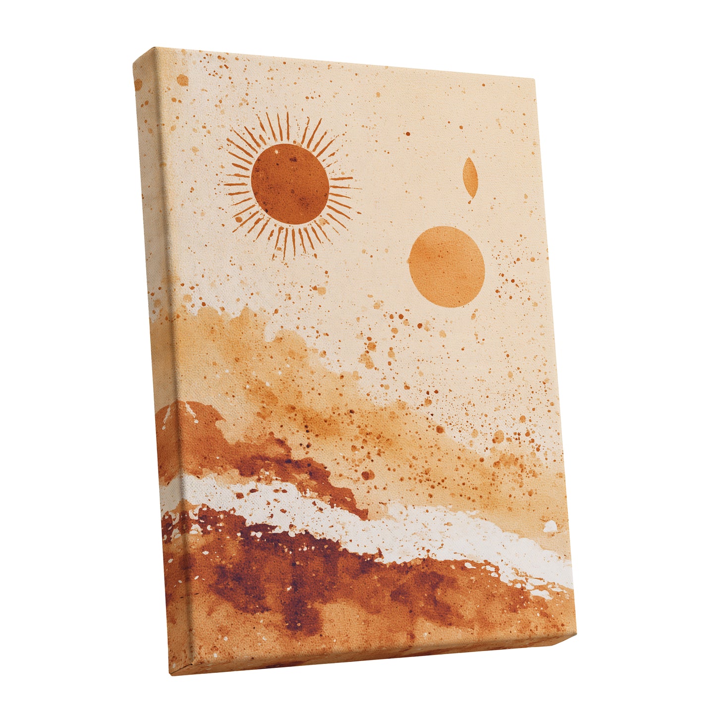 Burnt Orange Boho Sun Abstract Landscape Art