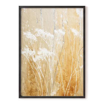 Warm Ochre Botanical Abstract Wall Art