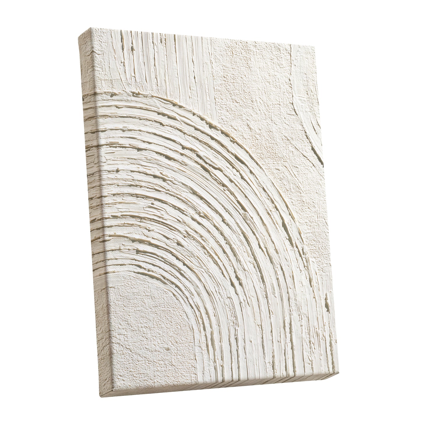 Ivory Beige Textured Single Arch Abstract Art