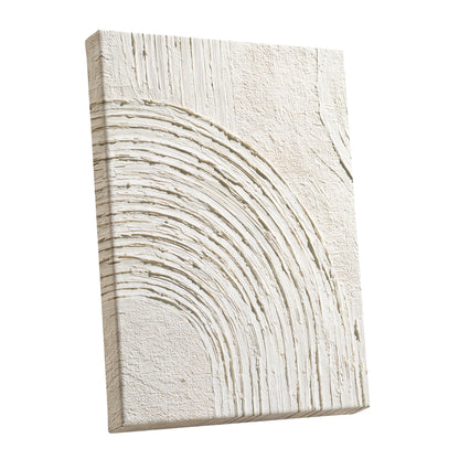 Ivory Beige Textured Single Arch Abstract Art