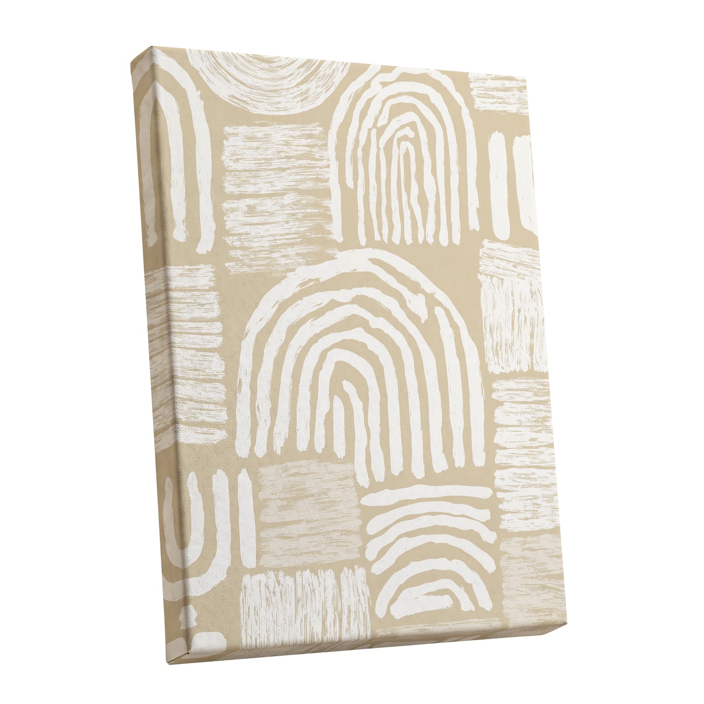 Neutral Beige Abstract Rainbow Wall Art