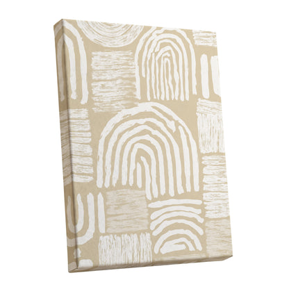Neutral Beige Abstract Rainbow Wall Art
