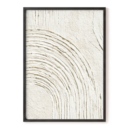 Ivory Beige Textured Single Arch Abstract Art